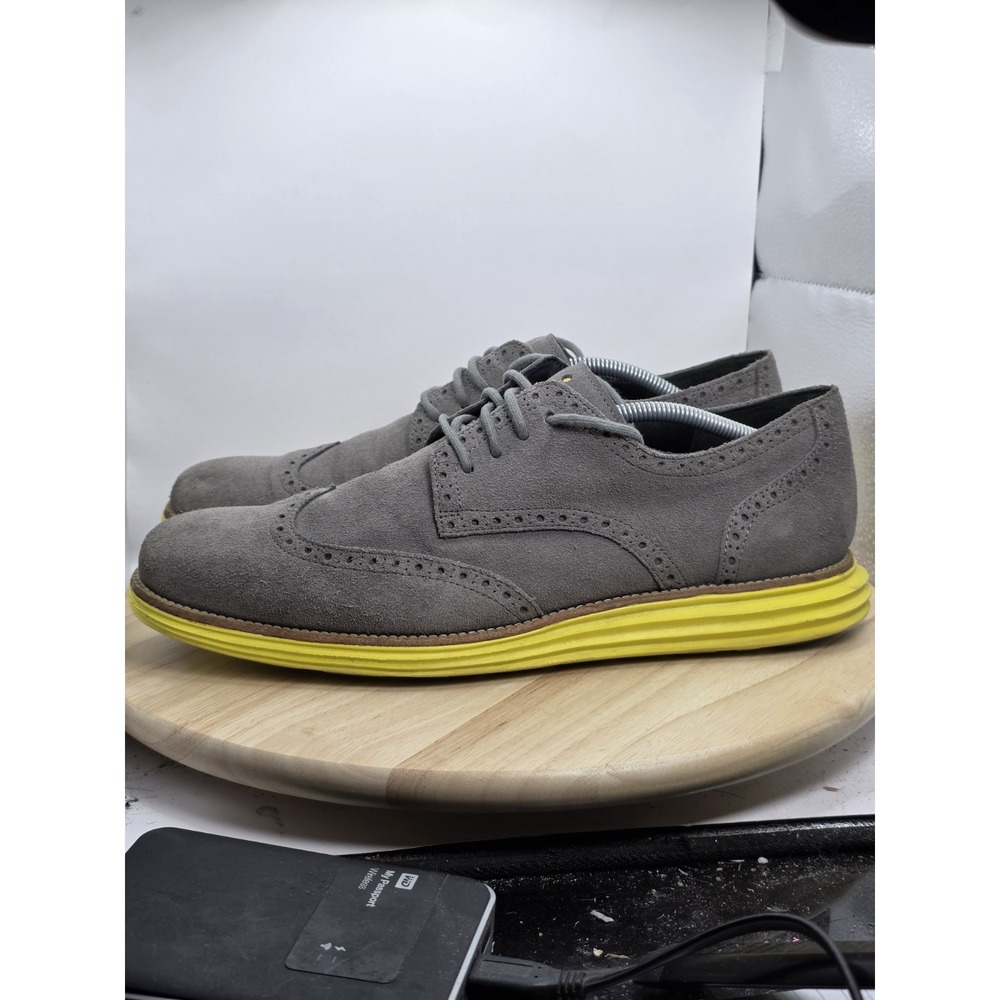 Mens Size 13 - Cole Haan LunarGrand Wingtip Oxford Shoes Gray Suede C10226
